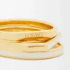 Staplad ring i sterlingsilver och emalj Guld/Elfenben
