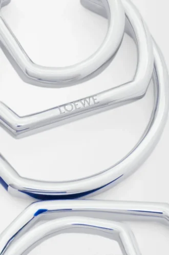 Staplade hoop-örhängen i sterlingsilver och emalj Silver/Blå