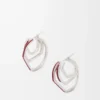 Staplade hoop-örhängen i sterlingsilver och emalj Silver/Bourgogne Staplade hoop-örhängen i sterlingsilver och emalj Silver/Bourgogne