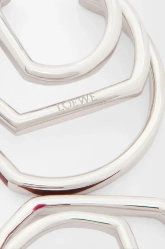 Staplade hoop-örhängen i sterlingsilver och emalj Silver/Bourgogne