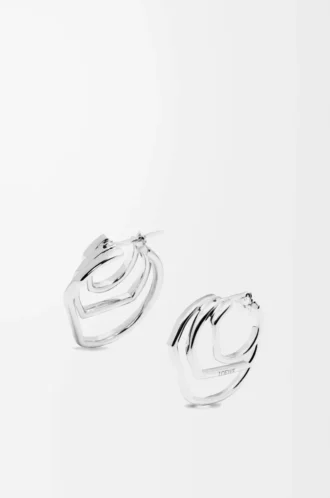 Staplade hoopörhängen i sterlingsilver Silver