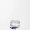 Staplade ringar i sterlingsilver och emalj Silver/Blå Staplade ringar i sterlingsilver och emalj Silver/Blå