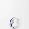 Staplade ringar i sterlingsilver och emalj Silver/Blå Staplade ringar i sterlingsilver och emalj Silver/Blå