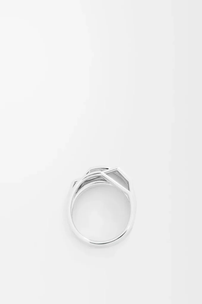 Staplade ringar i sterlingsilver och emalj Silver/Blå Staplade ringar i sterlingsilver och emalj Silver/Blå