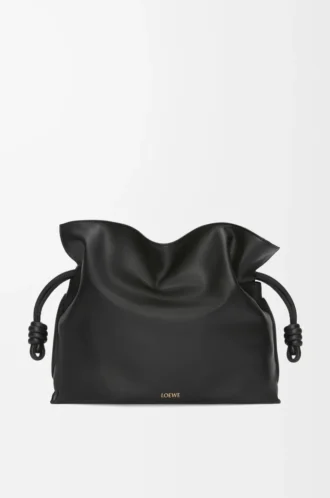 Stor Flamenco-clutch i nappa kalvskinn Black
