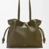 Stor Flamenco-clutch i nappa kalvskinn Dark Khaki Stor Flamenco-clutch i nappa kalvskinn Dark Khaki