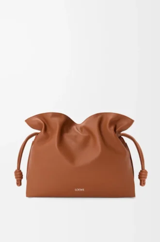 Stor Flamenco-clutch i nappa kalvskinn Ekorre