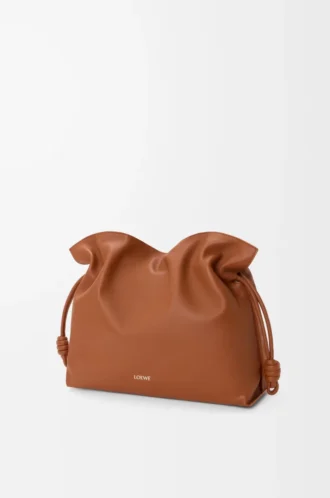 Stor Flamenco-clutch i nappa kalvskinn Ekorre