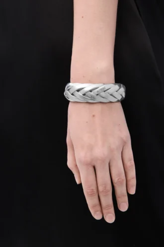 Stor flätad manschett i sterlingsilver Silver
