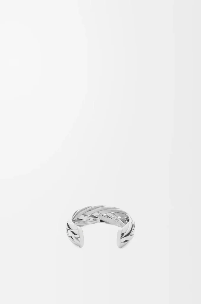 Stor flätad manschett i sterlingsilver Silver Stor flätad manschett i sterlingsilver Silver