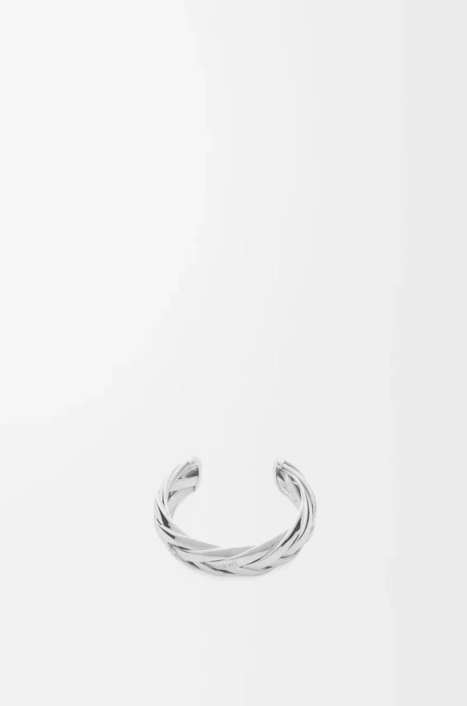 Stor flätad manschett i sterlingsilver Silver Stor flätad manschett i sterlingsilver Silver