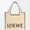 Stor LOEWE Font-väska i raffia Natur Stor LOEWE Font-väska i raffia Natur