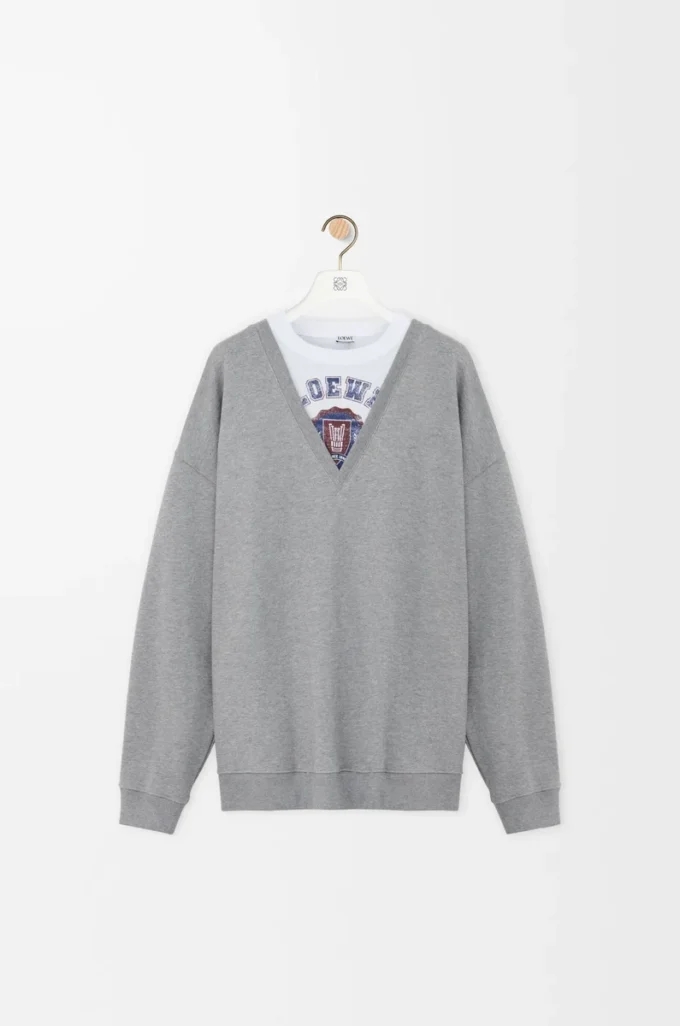 Sweatshirt i bomull Grå melange Sweatshirt i bomull Grå melange