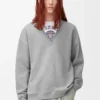 Sweatshirt i bomull Grå melange Sweatshirt i bomull Grå melange