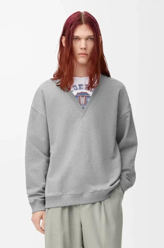 Sweatshirt i bomull Grå melange Sweatshirt i bomull Grå melange