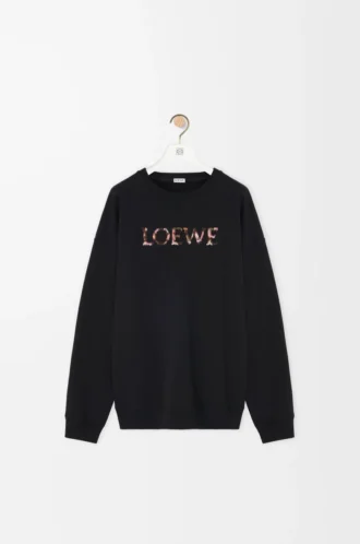 Sweatshirt i normal passform i bomull Svart