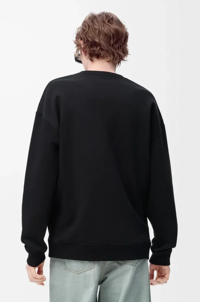 Sweatshirt i normal passform i bomull Svart