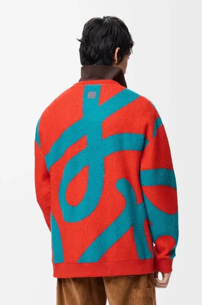 Sweatshirt i ull och bomull Blå/Orange Sweatshirt i ull och bomull Blå/Orange
