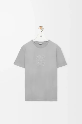 T-shirt i bomull, ljusgrå, med avslappnad passform