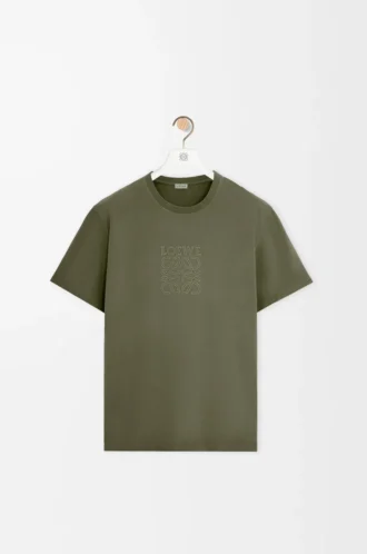 T-shirt i bomull med avslappnad passform, khakigrön