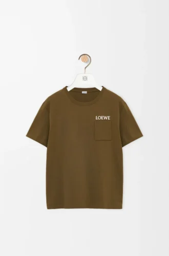 T-shirt i bomull med avslappnad passform, khakigrön