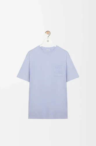 T-shirt i bomull med avslappnad passform, ljusblå