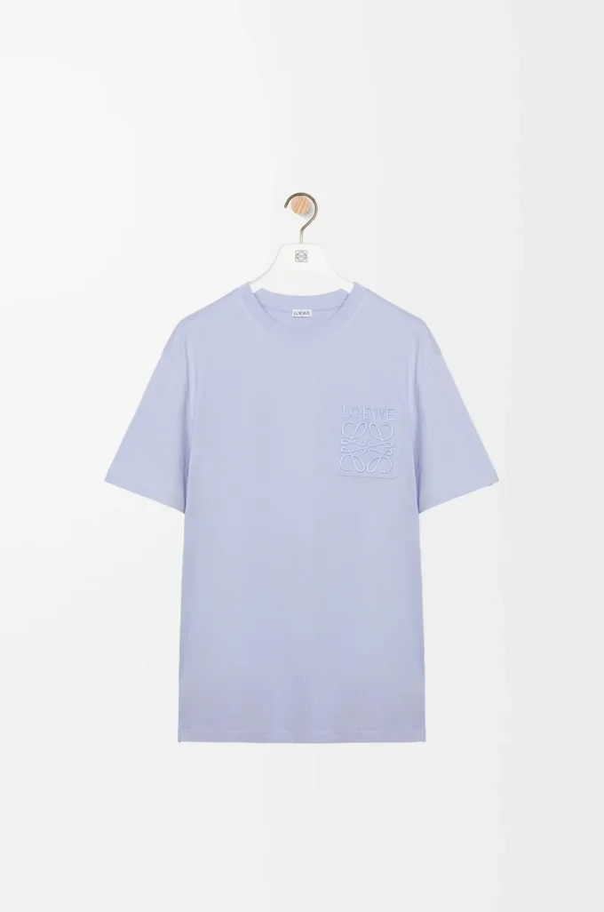 T-shirt i bomull med avslappnad passform, ljusblå