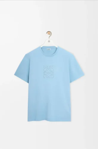 T-shirt i bomull med avslappnad passform, ljusblå