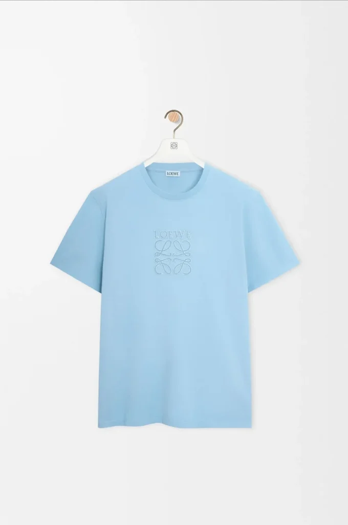 T-shirt i bomull med avslappnad passform, ljusblå