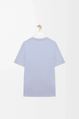 T-shirt i bomull med avslappnad passform, ljusblå