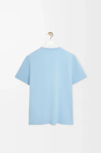 T-shirt i bomull med avslappnad passform, ljusblå
