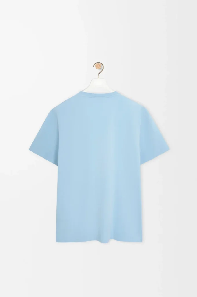 T-shirt i bomull med avslappnad passform, ljusblå