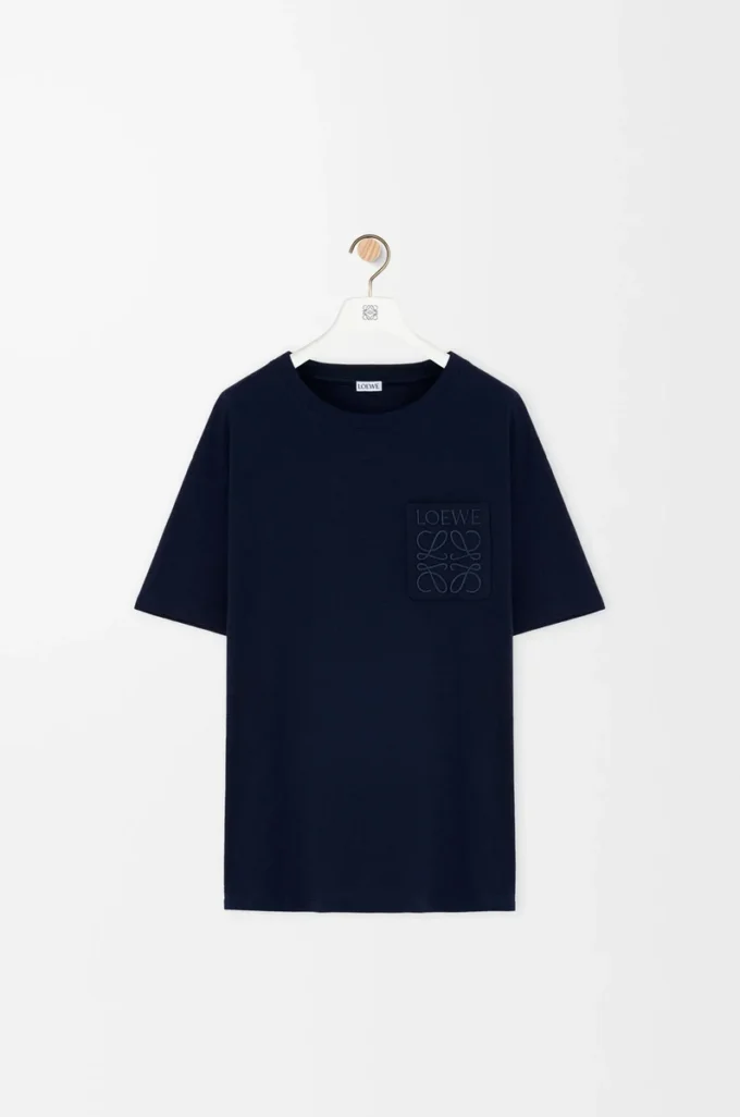 T-shirt i bomull med avslappnad passform, mörk marinblå T-shirt i bomull med avslappnad passform, mörk marinblå