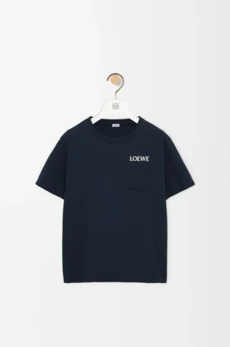 T-shirt i bomull med avslappnad passform, mörk marinblå