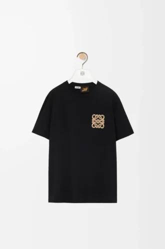 T-shirt i bomull med avslappnad passform Svart