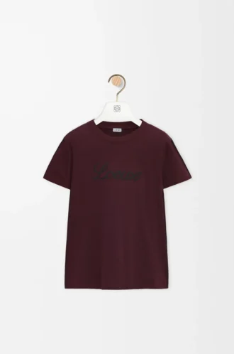 T-shirt i bomull med avslappnad passform, vinröd