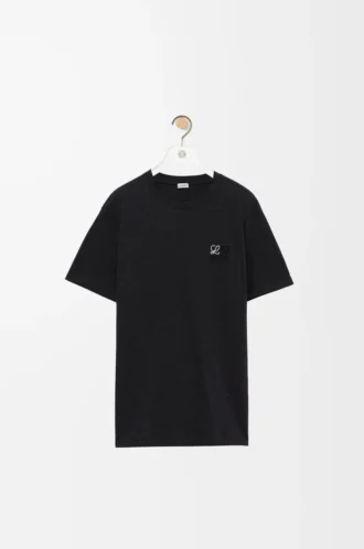 T-shirt i bomull med normal passform, antracitgrå