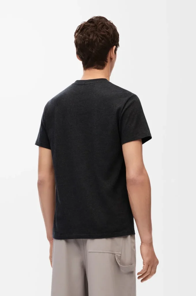 T-shirt i bomull med normal passform, antracitgrå