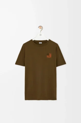 T-shirt i bomull med normal passform, khakigrön