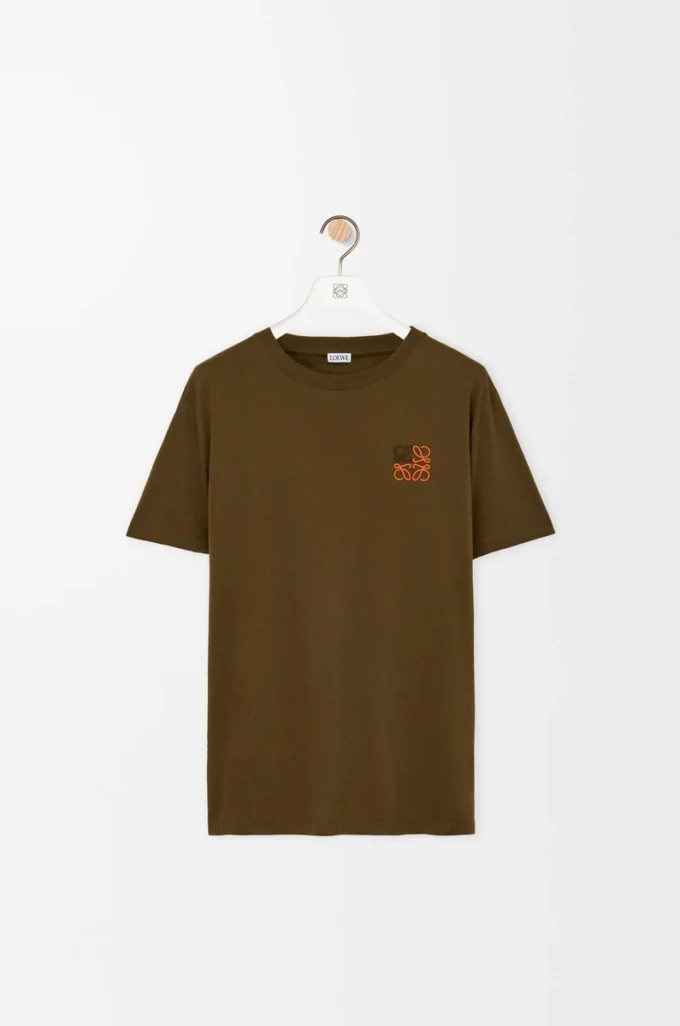 T-shirt i bomull med normal passform, khakigrön T-shirt i bomull med normal passform, khakigrön