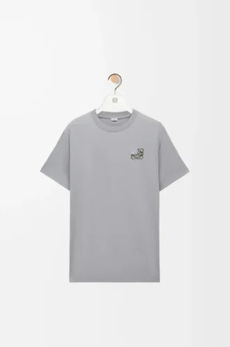 T-shirt i bomull med normal passform, mellangrå