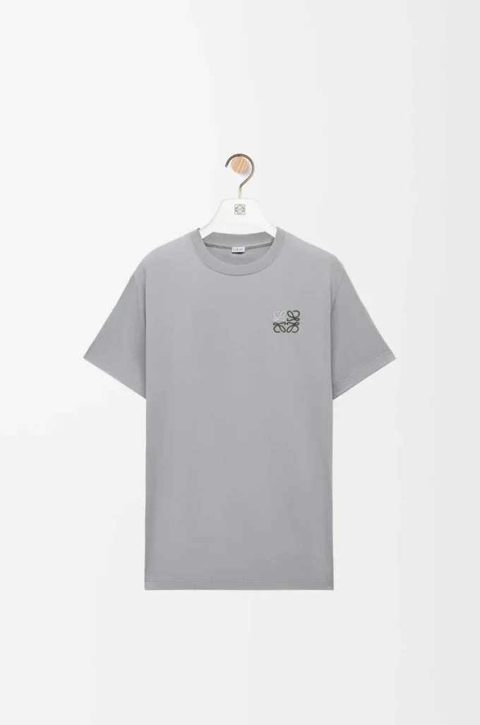 T-shirt i bomull med normal passform, mellangrå T-shirt i bomull med normal passform, mellangrå