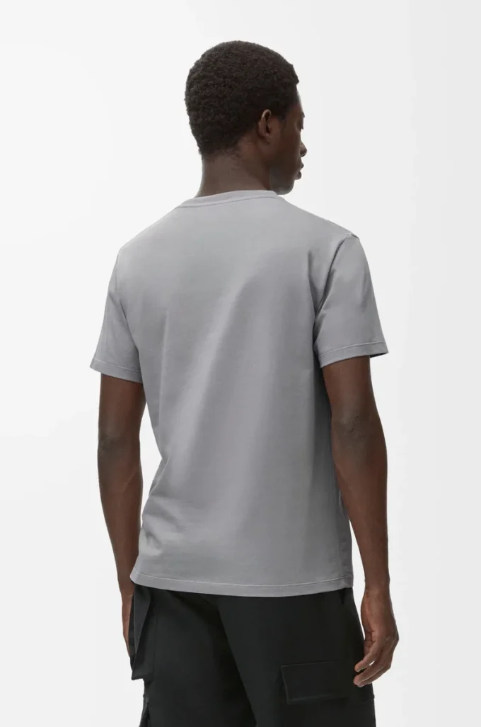 T-shirt i bomull med normal passform, mellangrå T-shirt i bomull med normal passform, mellangrå