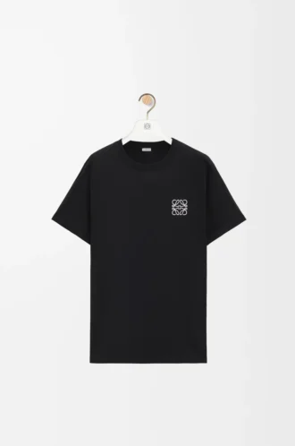 T-shirt i bomull med normal passform, svart