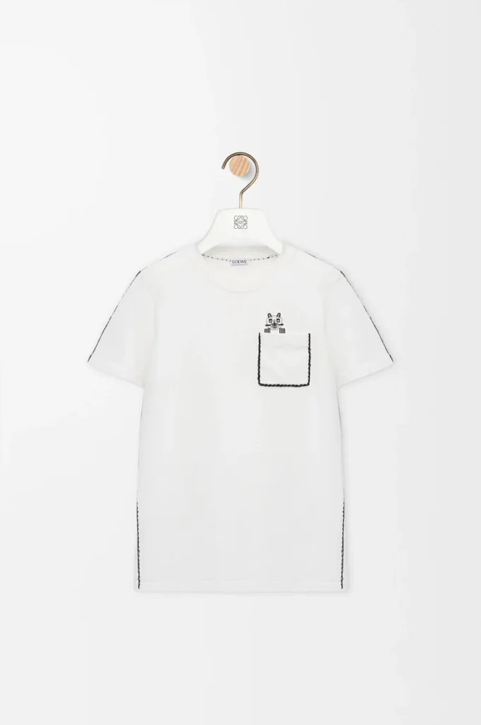 T-shirt i bomull med normal passform Vit