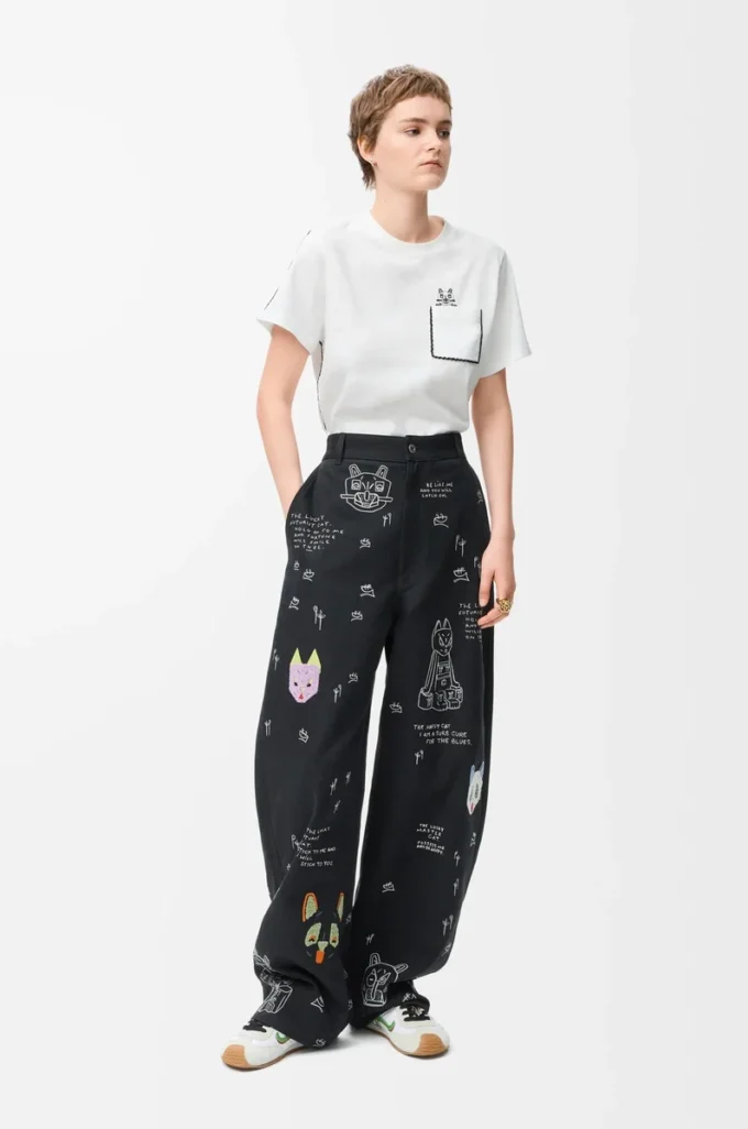 T-shirt i bomull med normal passform Vit