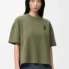 T-shirt i bomullsblandning med normal passform. Kaki T-shirt i bomullsblandning med normal passform. Kaki