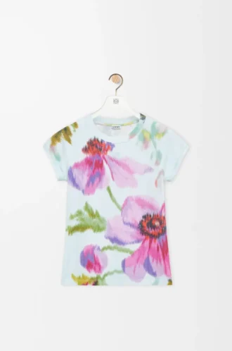 T-shirt i bomullsblandning med smal passform Ljusblå/Flerfärgad T-shirt i bomullsblandning med smal passform Ljusblå/Flerfärgad
