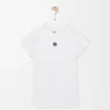 T-shirt i bomullsblandning med smal passform Vit T-shirt i bomullsblandning med smal passform Vit