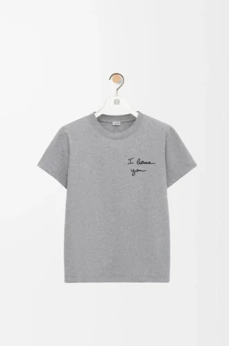 T-shirt i normal passform i bomull Grå melange T-shirt i normal passform i bomull Grå melange